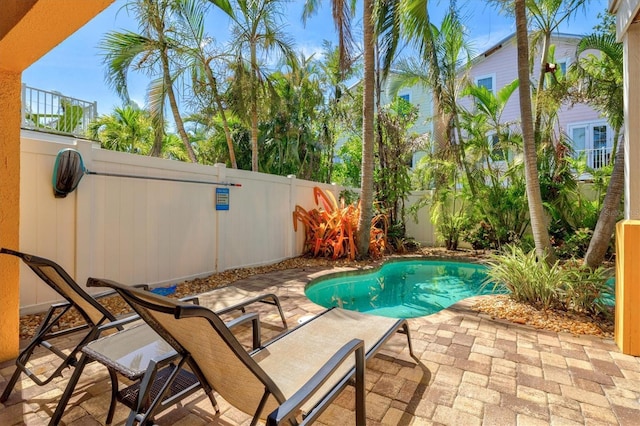 145 50th St, Holmes Beach, FL 34217 - view of swimming pool with a patio and a fenced backyard
