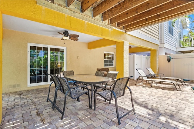 145 50th St, Holmes Beach, FL 34217 - view of patio with outdoor dining area and ceiling fan