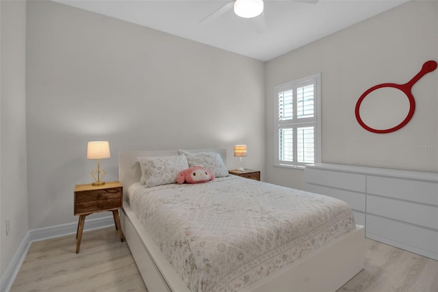3712 76th St E, Palmetto, FL 34221 - bedroom featuring light wood finished floors, baseboards, and ceiling fan