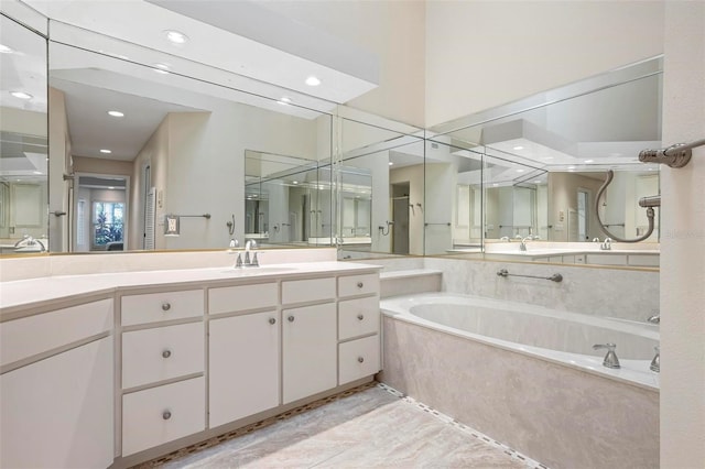 4472 Calle Serena, Sarasota, FL 34238 - bathroom with a bath, vanity, and recessed lighting