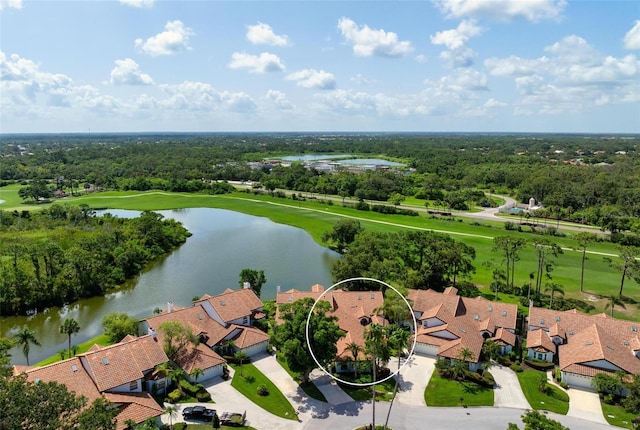 4472 Calle Serena, Sarasota, FL 34238 - aerial perspective of suburban area featuring a large body of water and a golf club