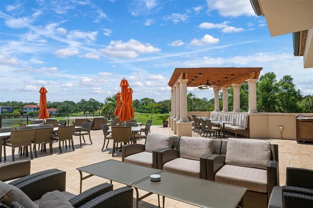 4472 Calle Serena, Sarasota, FL 34238 - view of patio featuring outdoor dining area and outdoor lounge area