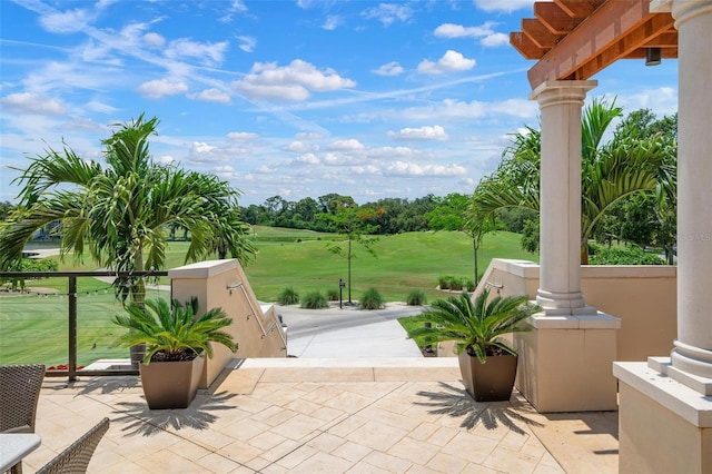 4472 Calle Serena, Sarasota, FL 34238 - view of patio / terrace featuring golf course view