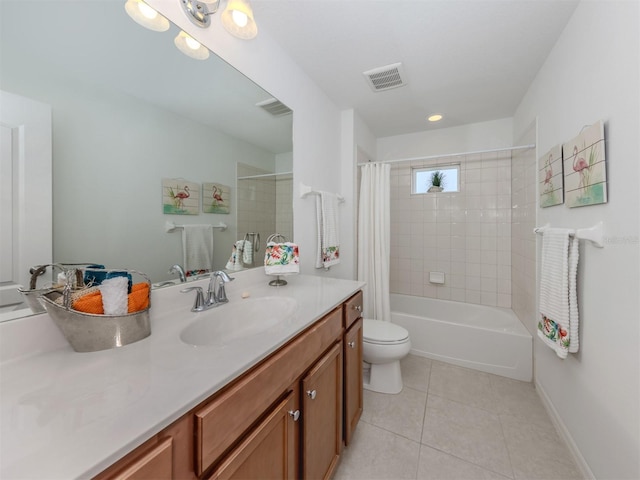 12682 Shimmering Oak Cir, Venice, FL 34293 - full bathroom with vanity, tile patterned flooring, and shower / tub combo