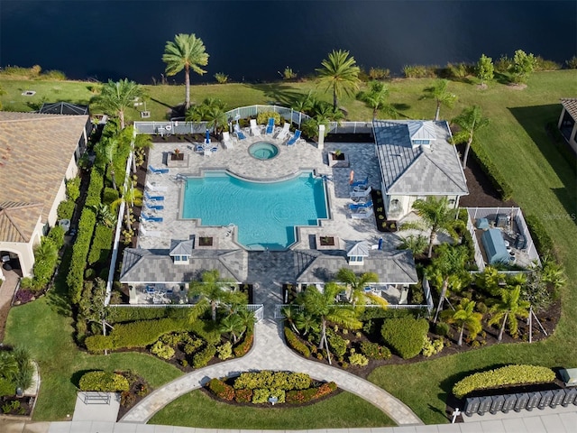 12682 Shimmering Oak Cir, Venice, FL 34293 - bird's eye view of a pool area