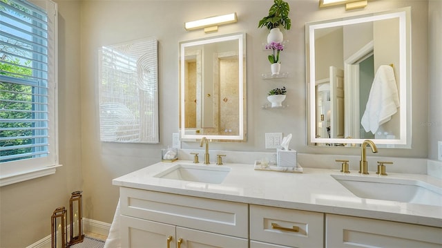 1864 Goldenrod St, Sarasota, FL 34239 - full bath featuring double vanity and baseboards