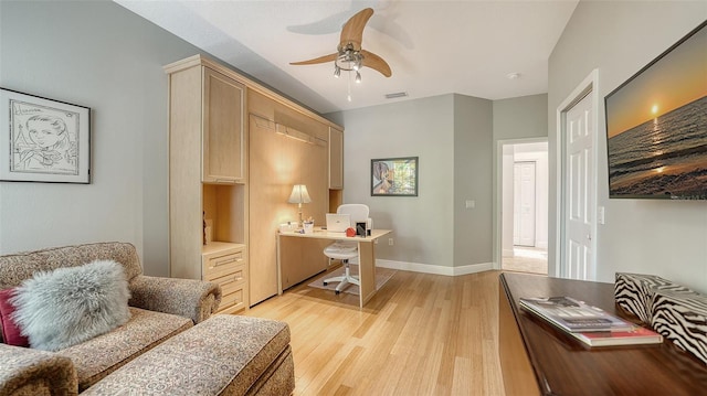 1864 Goldenrod St, Sarasota, FL 34239 - office featuring light wood finished floors and ceiling fan