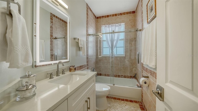 1864 Goldenrod St, Sarasota, FL 34239 - bathroom with vanity and shower / bath combination with glass door