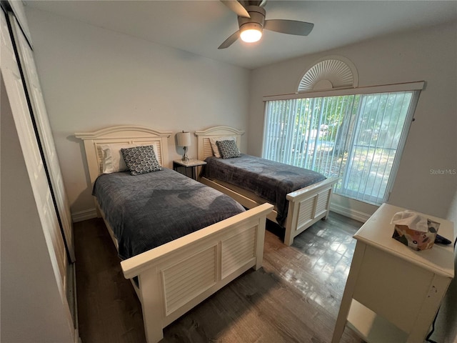4441 Groveland Ave, Sarasota, FL 34231 - bedroom featuring wood finished floors and ceiling fan