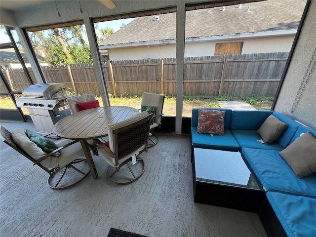 4441 Groveland Ave, Sarasota, FL 34231 - sunroom / solarium with an outdoor living space and outdoor dining area