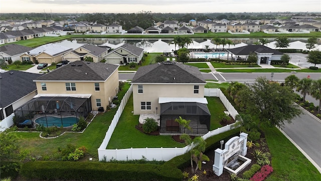 4005 Willow Branch Pl, Palmetto, FL 34221 - aerial perspective of suburban area with a pool and a large body of water