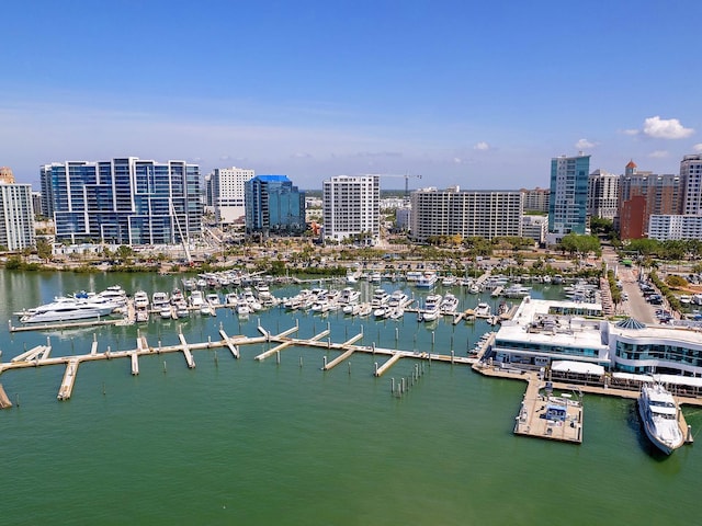 1233 N Gulfstream Ave Unit 401, Sarasota, FL 34236 - view of urban area with numerous boat docks and a large body of water