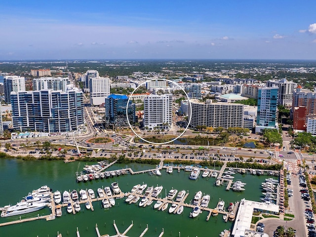 1233 N Gulfstream Ave Unit 401, Sarasota, FL 34236 - view of urban area with numerous boat docks and a nearby body of water