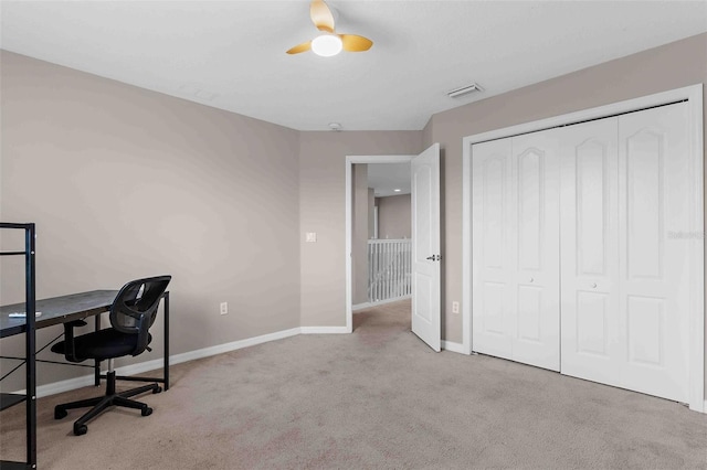 5981 Willows Bridge Loop, Ellenton, FL 34222 - office featuring carpet, baseboards, and ceiling fan