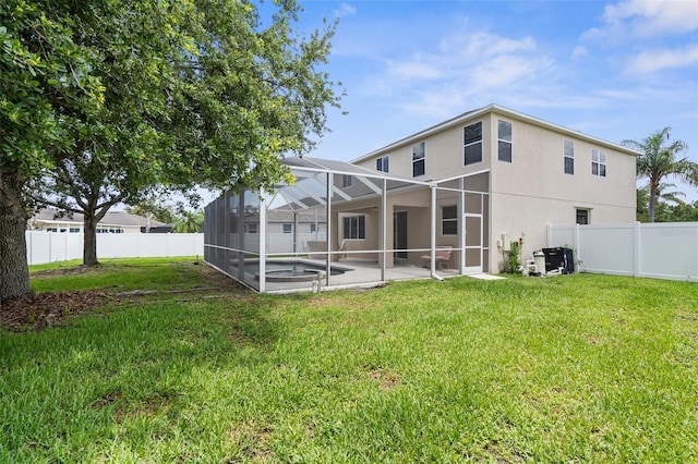 5981 Willows Bridge Loop, Ellenton, FL 34222 - rear view of house with a lanai, a patio, and stucco siding