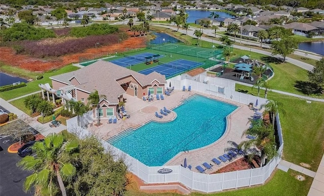 5981 Willows Bridge Loop, Ellenton, FL 34222 - drone / aerial view of a pool area and a nearby body of water