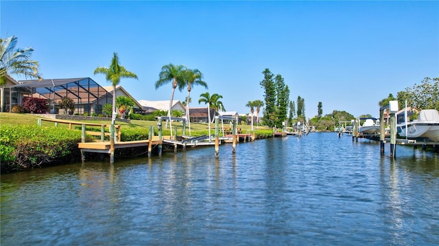 105 Inlets Blvd Unit 105, Nokomis, FL 34275 - dock area with boat lift and a water view