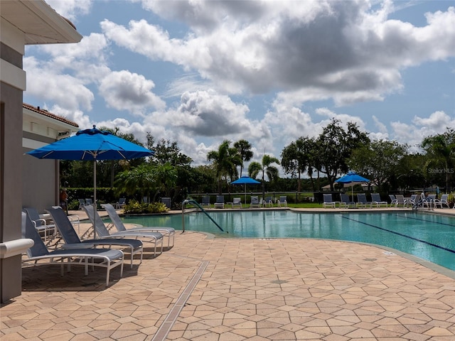 8078 Stirling Falls Cir, Sarasota, FL 34243 - community pool with a patio