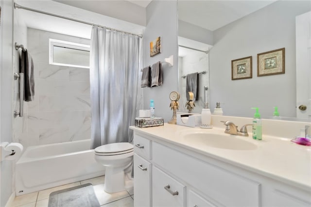 6405 Alesheba Ln, Sarasota, FL 34240 - full bathroom with vanity, shower / bath combo, and tile patterned flooring