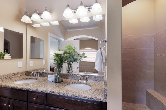 12031 Longview Lake Cir, Lakewood Ranch, FL 34211 - full bath featuring double vanity and a tile shower