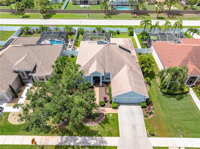 6750 64th Ter E, Bradenton, FL 34203 - aerial view of residential area featuring a pool