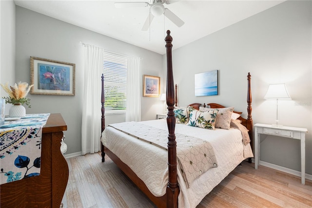 6750 64th Ter E, Bradenton, FL 34203 - bedroom featuring light wood-style flooring and ceiling fan
