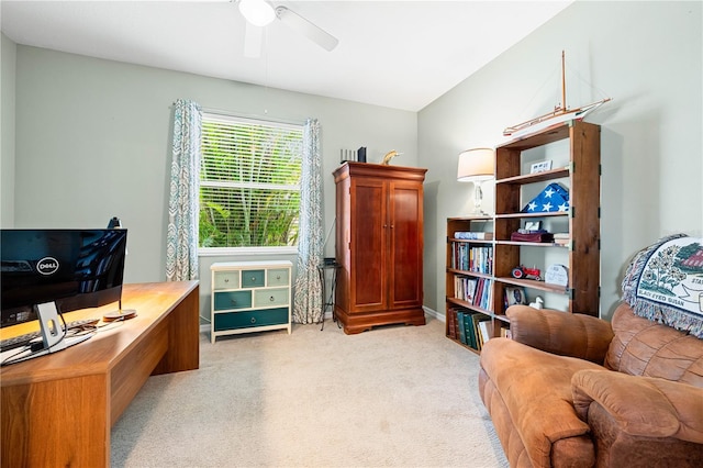 6750 64th Ter E, Bradenton, FL 34203 - office area featuring light carpet and ceiling fan