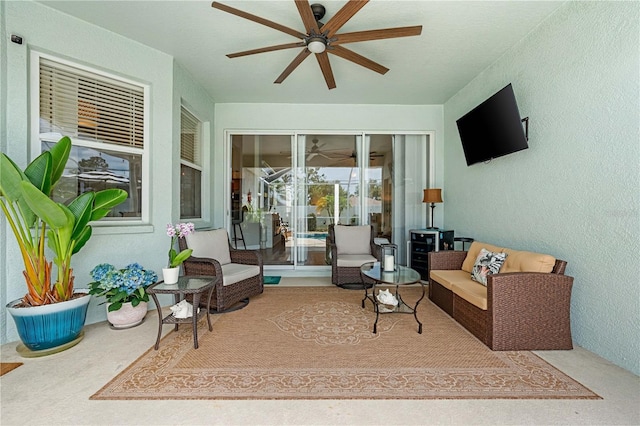 6750 64th Ter E, Bradenton, FL 34203 - view of patio with ceiling fan