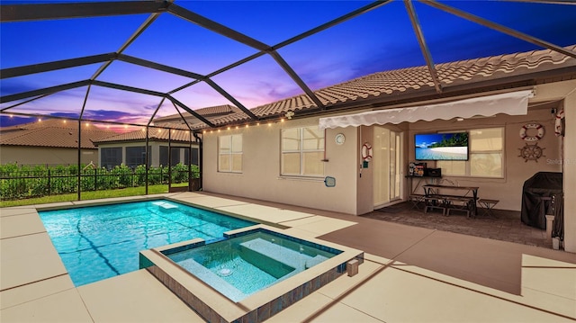 3504 Big Sky Way, Bradenton, FL 34211 - view of pool with a patio area, a pool with connected hot tub, and a lanai