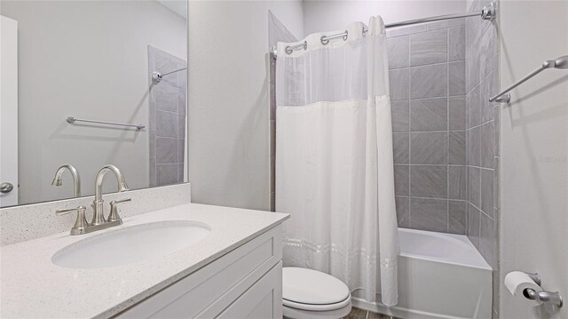 3504 Big Sky Way, Bradenton, FL 34211 - bathroom featuring vanity, shower / tub combo, and toilet