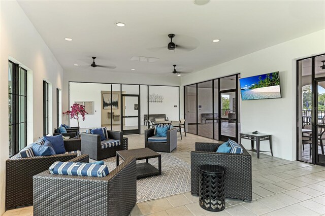 3504 Big Sky Way, Bradenton, FL 34211 - view of patio with outdoor lounge area and a ceiling fan