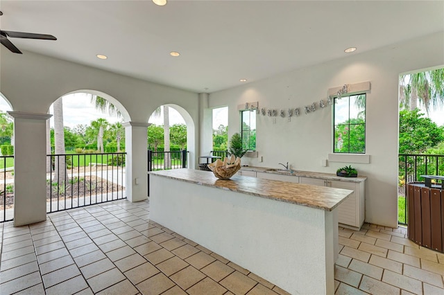 3504 Big Sky Way, Bradenton, FL 34211 - view of patio / terrace featuring a ceiling fan and exterior bar