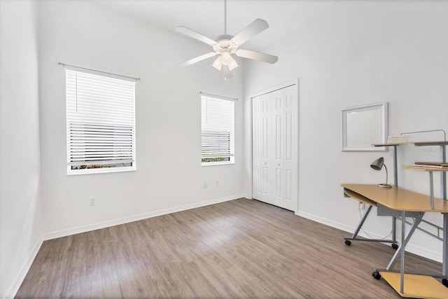 2085 Mattamy Ct, Venice, FL 34292 - unfurnished office with wood finished floors and ceiling fan
