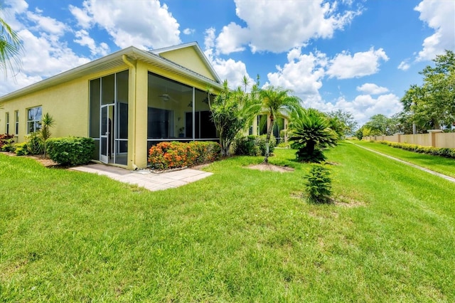 2085 Mattamy Ct, Venice, FL 34292 - view of green lawn with a sunroom