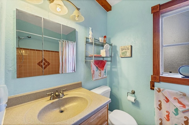4528 58th St W, Bradenton, FL 34210 - bathroom with toilet, vanity, and a shower with curtain