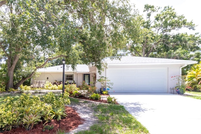 2515 Huntington Ave, Sarasota, FL 34232 - ranch-style house with concrete driveway, an attached garage, and stucco siding