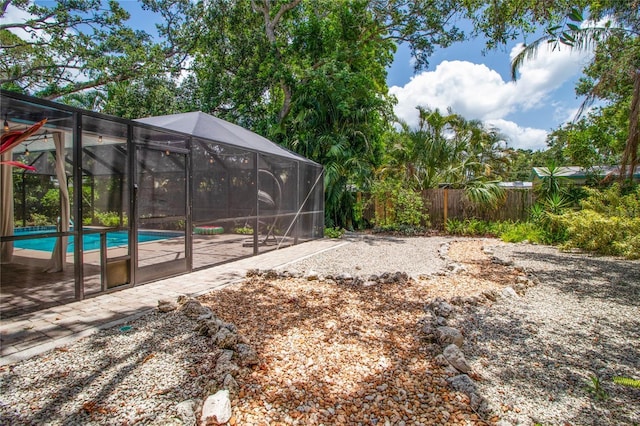 2515 Huntington Ave, Sarasota, FL 34232 - view of yard featuring an outdoor pool, a patio, and a lanai