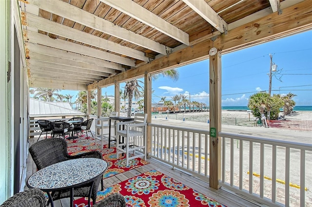 1103 Shore View Dr, Englewood, FL 34223 - wooden porch with view of water and beach
