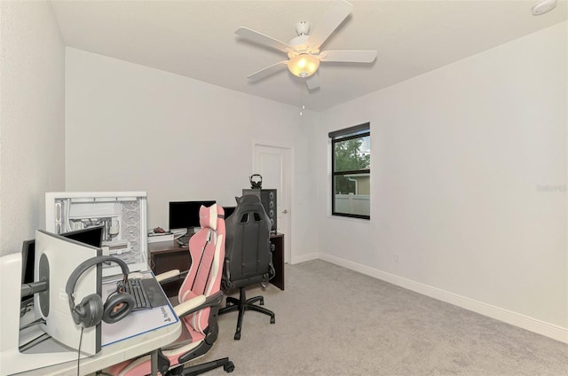 2546 Malibu Ln, North Port, FL 34286 - office space with carpet, a ceiling fan, and baseboards