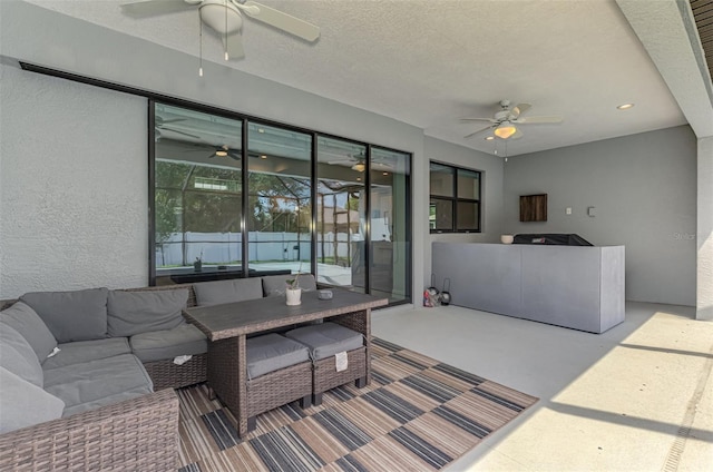 2546 Malibu Ln, North Port, FL 34286 - view of patio / terrace featuring ceiling fan and an outdoor living space