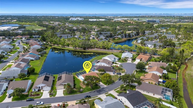 4120 51st Dr W, Bradenton, FL 34210 - aerial view of property's location with a large body of water and nearby suburban area