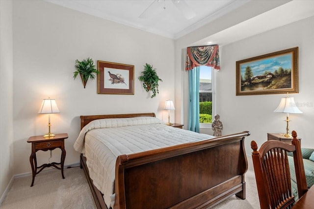 7513 Coventry Ct, Lakewood Ranch, FL 34202 - bedroom featuring light colored carpet, baseboards, and crown molding