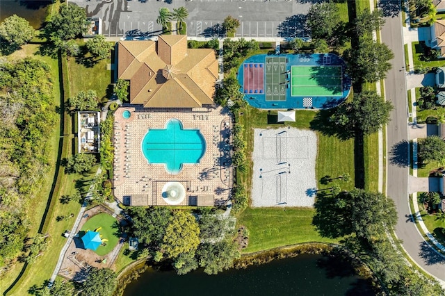 8772 Stone Harbour Loop, Bradenton, FL 34212 - bird's eye view of a pool and a large body of water