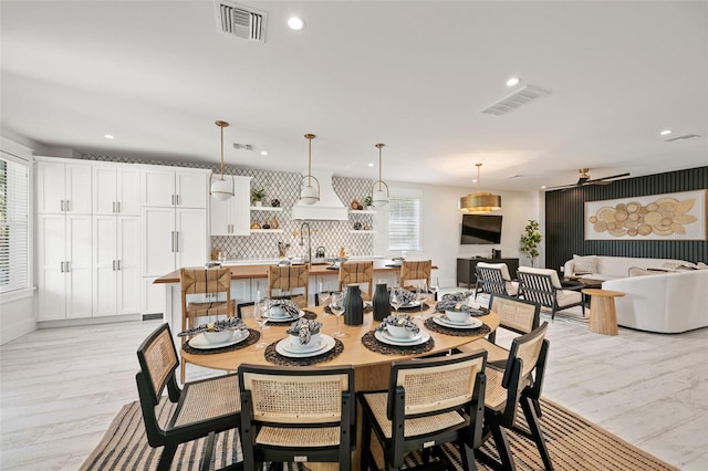 109 Palmetto Ave, Anna Maria, FL 34216 - dining area with recessed lighting and ceiling fan