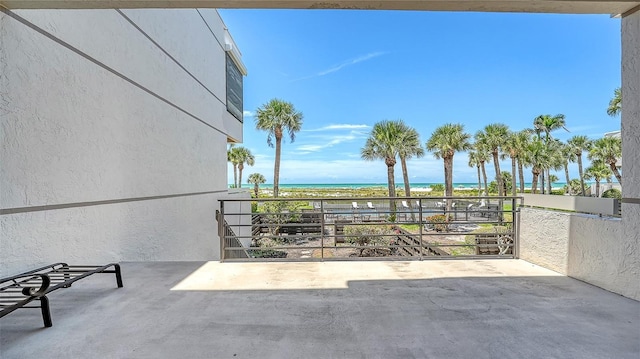 222 Beach Rd Unit 7, Sarasota, FL 34242 - view of patio featuring view of water and beach