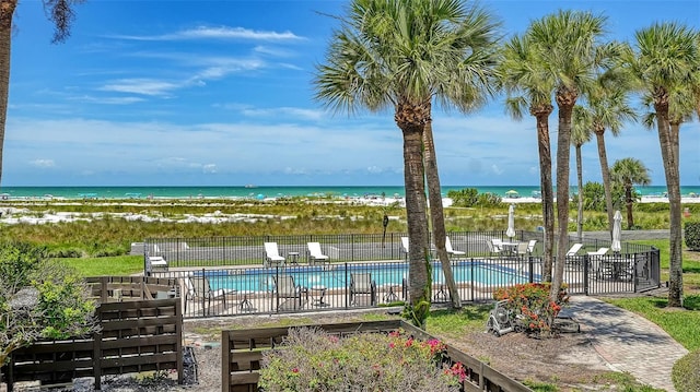 222 Beach Rd Unit 7, Sarasota, FL 34242 - community pool featuring a water view