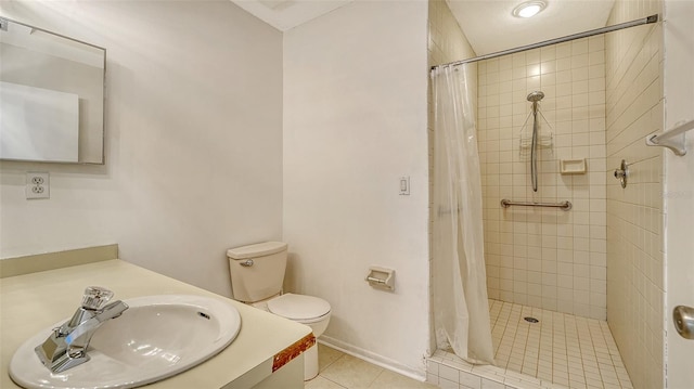 222 Beach Rd Unit 7, Sarasota, FL 34242 - full bath featuring vanity, tiled shower, and tile patterned floors