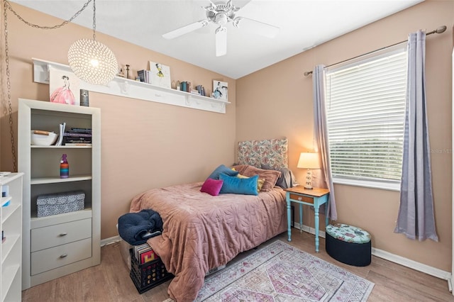 743 Stonecrest Dr, Sarasota, FL 34232 - bedroom featuring wood finished floors, baseboards, and a ceiling fan
