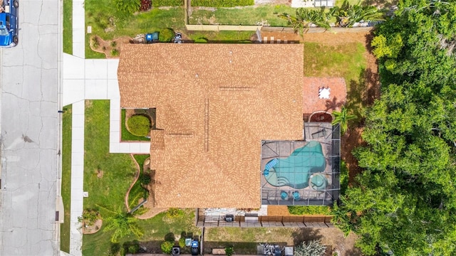 743 Stonecrest Dr, Sarasota, FL 34232 - view from above of property featuring a pool area
