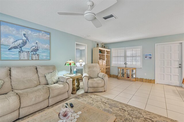 107 Van Dyck Dr, Nokomis, FL 34275 - tiled living room featuring ceiling fan